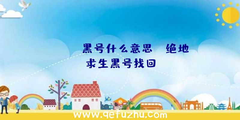 「pubg黑号什么意思」|绝地求生黑号找回